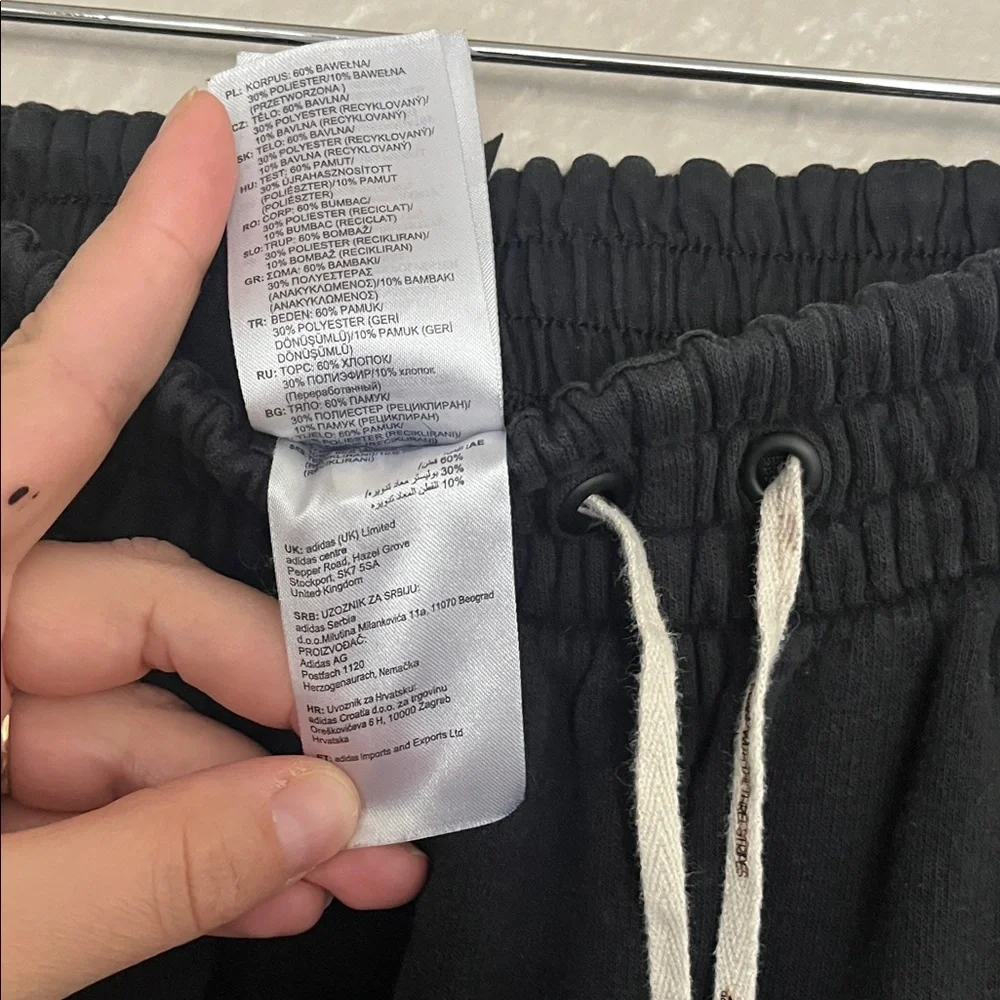 Adidas Black Sweatpants with Logo Patch
